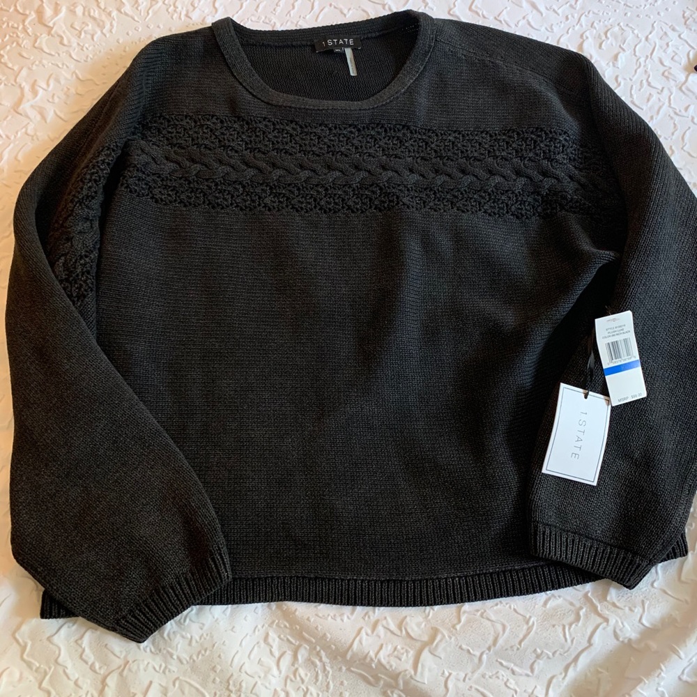 1. State Plush Luxe Knit Sweater Black Size XL
